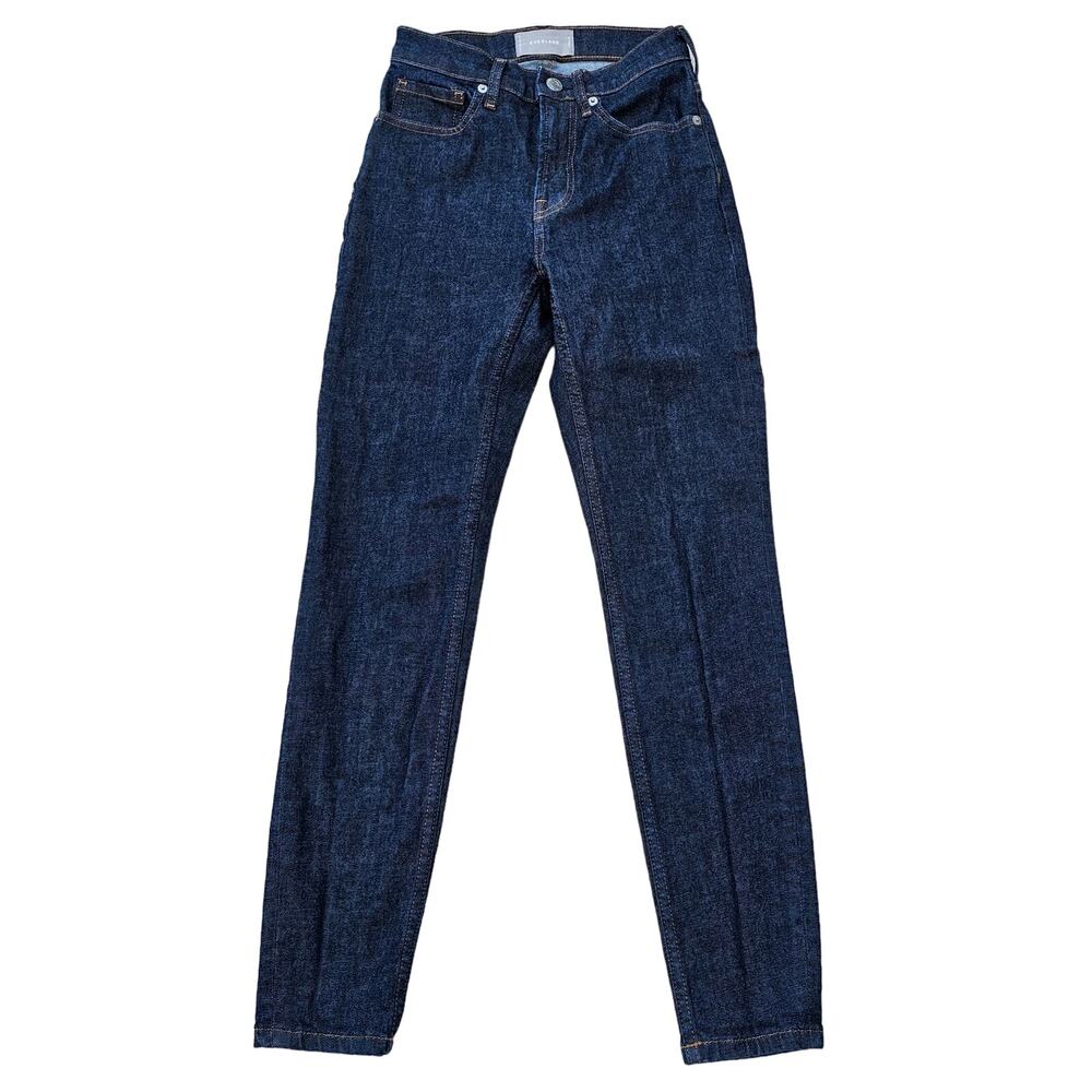Dark Wash Everlane Jeans High Rise Skinny Size 24 Stretch Denim Women Hi Rise
